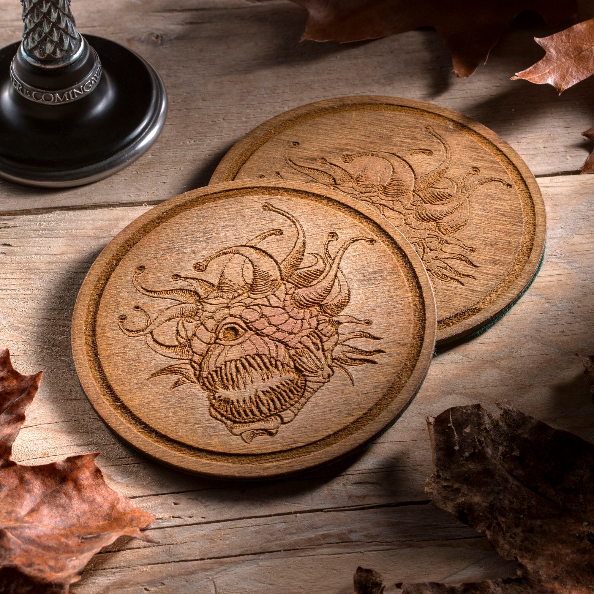 Set of 2 Fantasy Coasters Pathfinder Drink Coasters Wooden Etsy UK