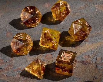 Cat Dice RPG Set of 7 'Spirit Of' The Dark