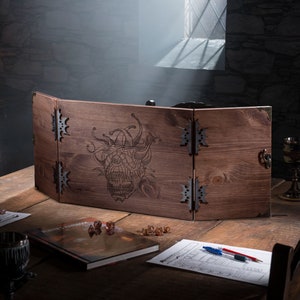 Wooden Dungeon Master Screen - Beholder, RPG Games, Table Top, Dungeons and Dragons, Beholder, Screen, Dice Games, Dragon Screen, Pathfinder