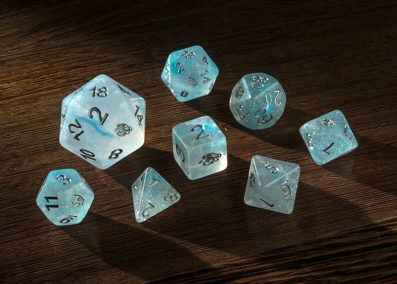 Dice Polar Bear Set Dungeons and Dragons Pathfinder D20 Etsy