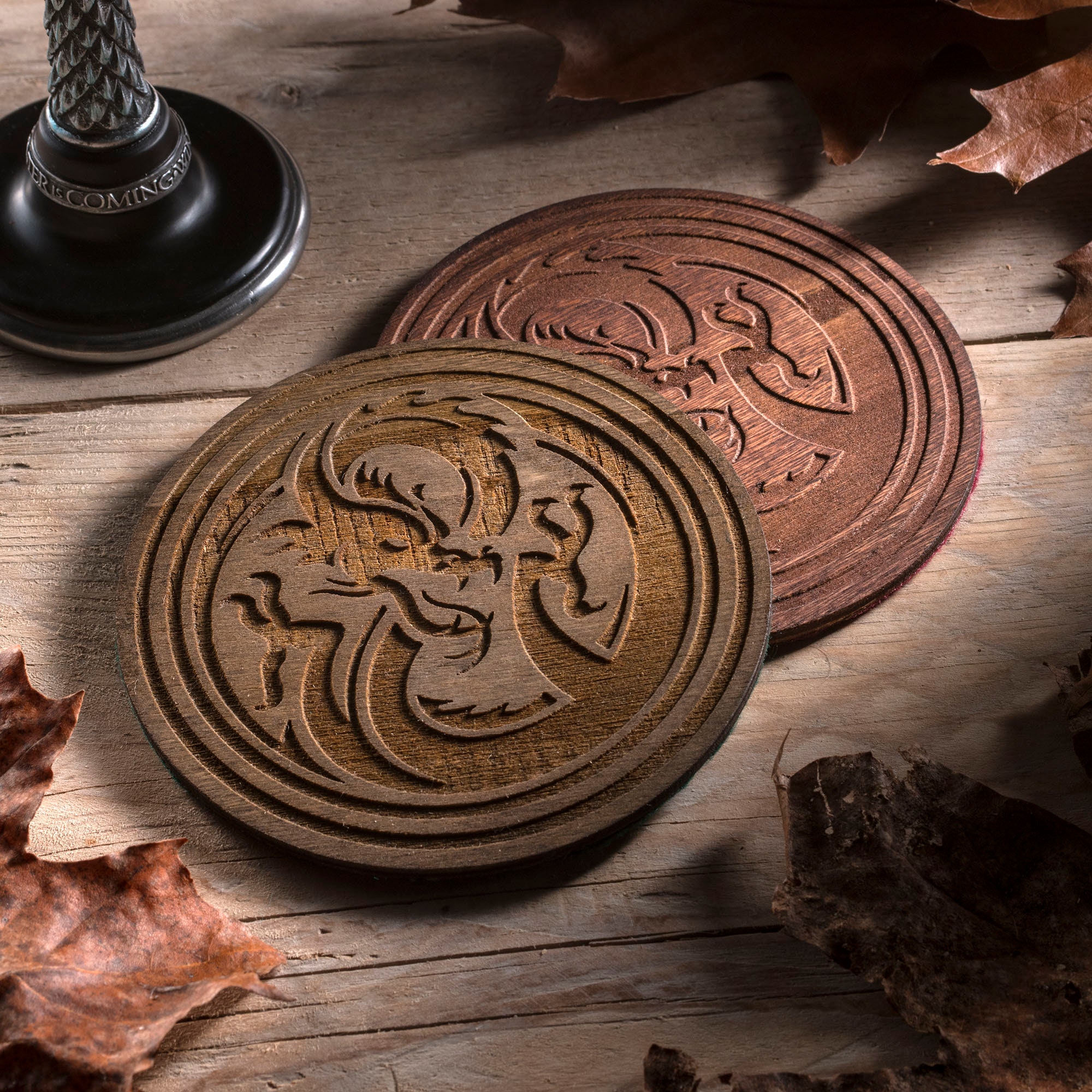 Set of 2 Fantasy Coasters Pathfinder Drink Coasters Wooden Etsy