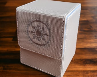 Cream Sun Deck Box Card storage for card games, Commander deck, 100 cards