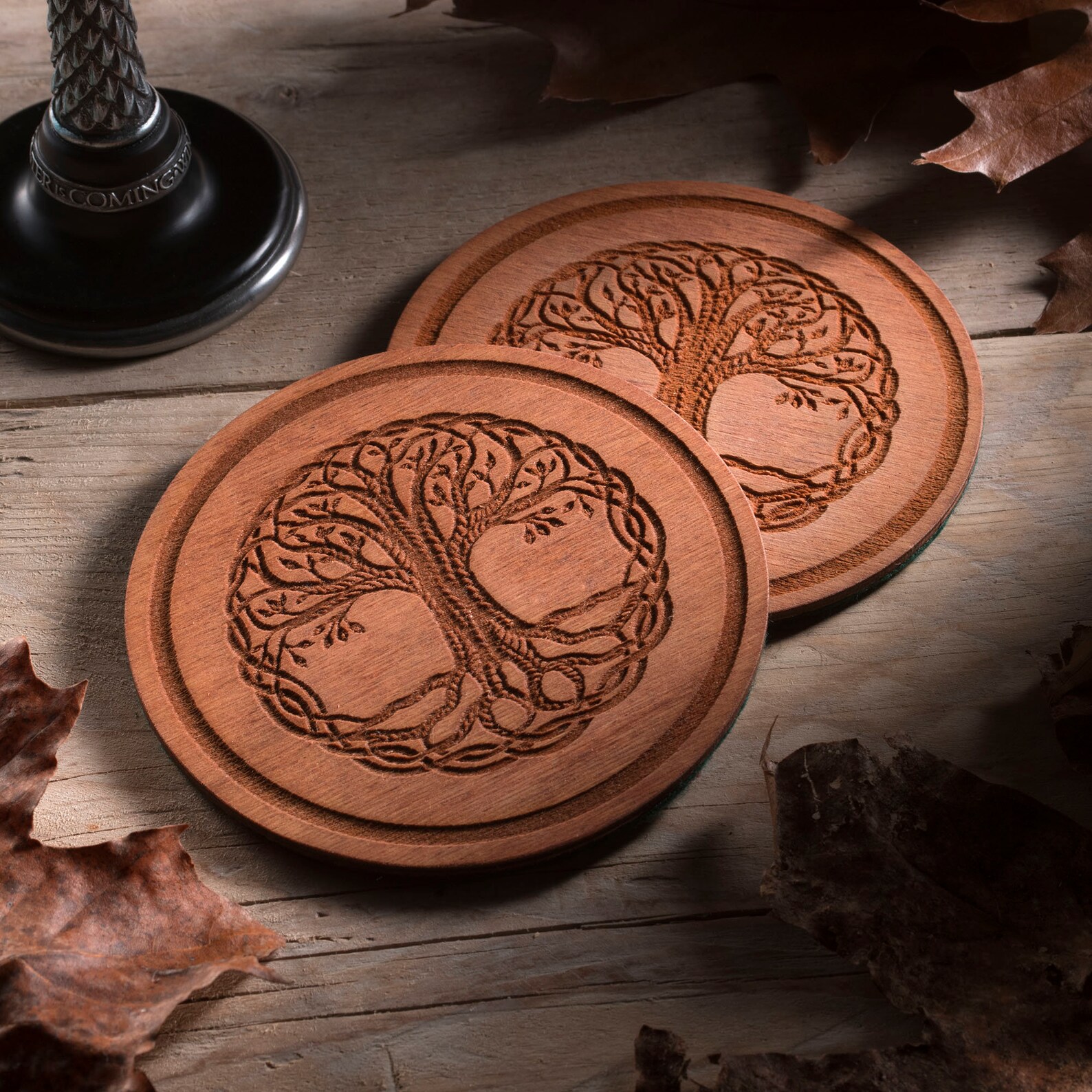 Set of 2 Fantasy Coasters Pathfinder Drink Coasters Wooden Etsy