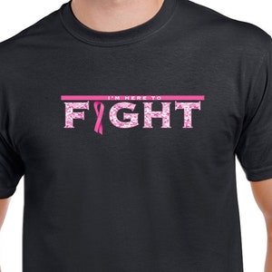 I&#39;m Here To Fight, Pink Ribbon, Breast Cancer Awarenes,s Support Unisex T-Shirt