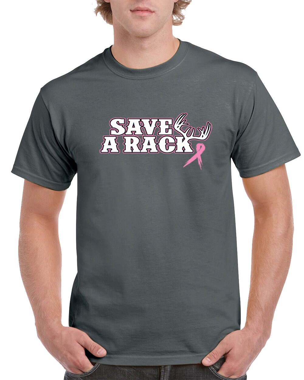 Save A Rack Pink Ribbon Breast Cancer Awareness Support T-shirt for Men ...