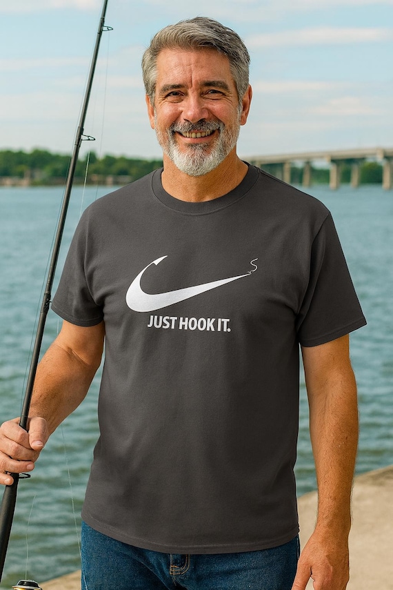 Fishing Shirt, Just Hook It Tee, Fisherman Gift, Christmas Gift T-Shirt, Unisex Fishing Tee, Fishing Gifts for Men, Free & Same-Day Shipping