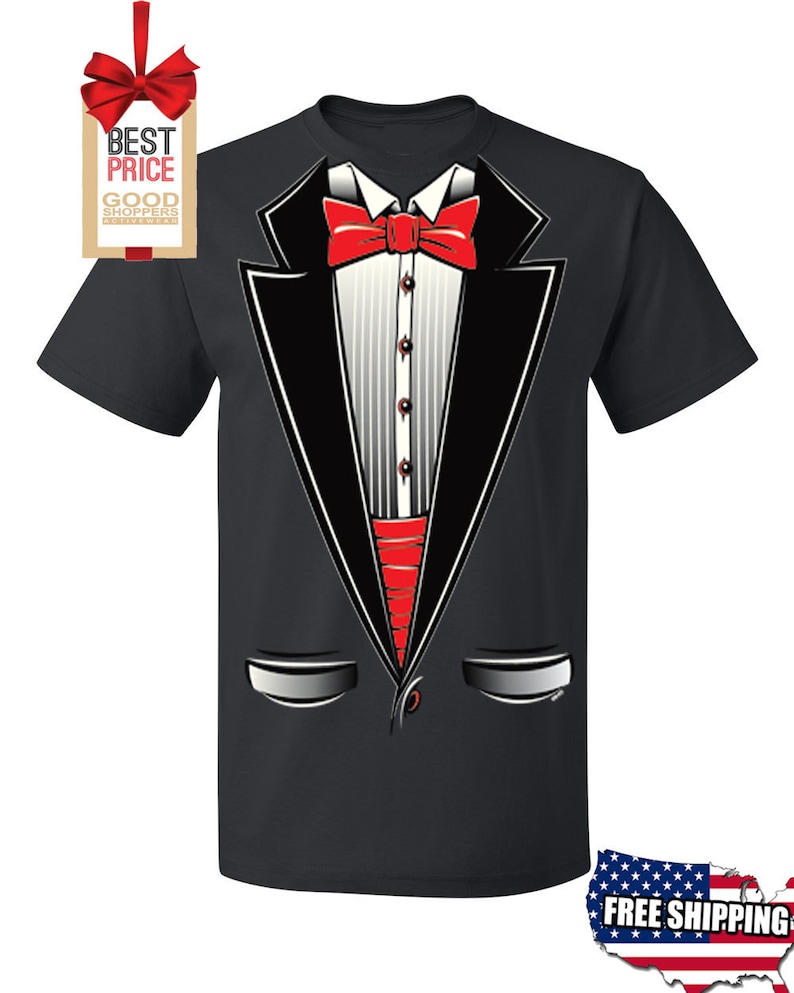 Tuxedo Shirts, Men's Wedding Shirts, Groomsmen Shirts, Halloween Shirts for Men 