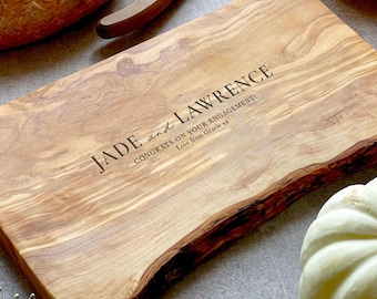 Personalised Olive Wood Cutting, Cheese or Charcuterie Serving Board | Personalized Wood Anniversary, Christmas, Birthday and New Home Gift