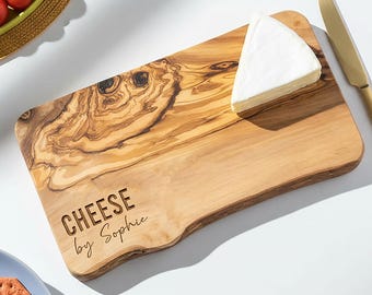 Personalised Rustic Olive Wood Cheese, Charcuterie and Food Serving Board | Personalized Birthday, Christmas and New Home Gift