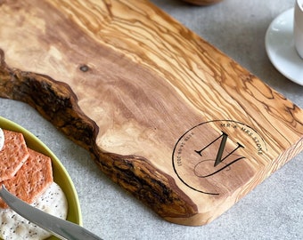 Personalised Custom Cheeseboard Couples Gift | Rustic Olive Wood | Sustainable | Personalized | Housewarming | Wedding | Annivsersary