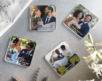 Personalised Printed Photo Acrylic Drinks Coaster | Personalized Photo | Ideal for Wedding Gifts, Anniversary Gifts and Fathers Day Gifts.