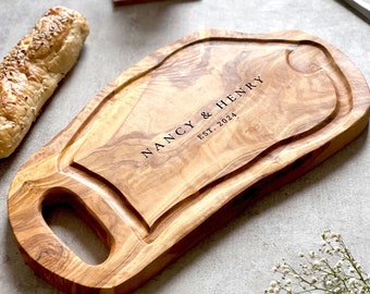 Personalized Olive Wood Cheeseboard | Personalised Gifts | For Friends | Engagements | Weddings | Housewarming | Cutting Board