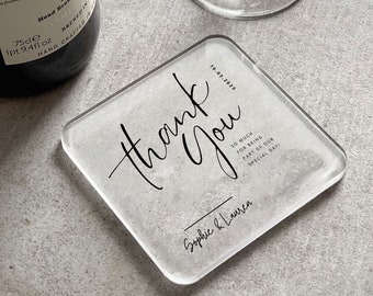 Personalised Wedding Favour Acrylic Coaster | Favor | Gift | Personalized | Thank You | Wedding Decor