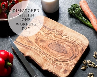 Rustic Olive Wood Cutting Board | Rustic Chopping | Cheeseboard | Cheese board | Sustainable | No Plastic, Glue or Chemicals | Bread Board