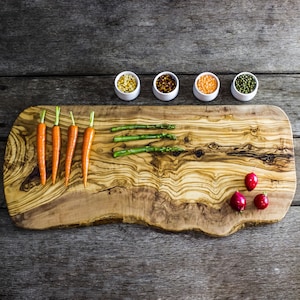 Rustic Olive Wood Cutting Board Rustic Chopping Cheeseboard Cheese board Sustainable No Plastic, Glue or Chemicals Bread Board image 3