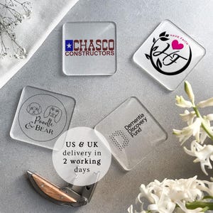 Your Own Logo Printed Acrylic Coaster, Wedding Logo, Company, Event, Family, Vacation, Keepsake, Promotional Coasters, Client