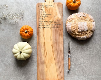 Handwritten Recipe Cutting Board, Personalised Handwriting Engraved Charcuterie Board, Custom Recipe Gift