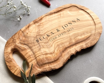 Personalized Olive Wood Cheeseboard | Personalised Gifts | For Friends | Engagements | Weddings | Housewarming | Cutting Board
