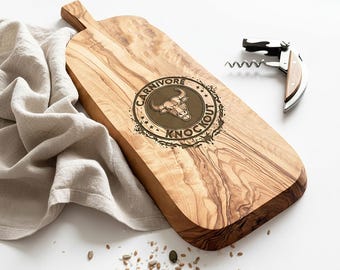 Custom Logo Engraved Olive Wood Board – Branded Corporate Gift, Realtor Closing Gift, Event or Business Giveaway