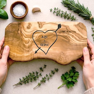 Personalized Carved Heart Cheese Board | Personalized Cheeseboard | Personalised Chopping Board | Unique Wedding Gift | Engagement