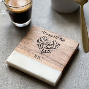 Personalised Coffee Tea Wine Coaster (Inc Gift Box) | Unique Gift | Gift For Couples | New Home Gifts | Personalized | Engagement Gifts
