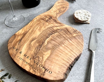 Personalised Olive Wood Cheeseboard Gift | Personalized | Wedding Gift | Hew Home | Wood Anniversary | Gifts for Couples | Sustainable Gifts