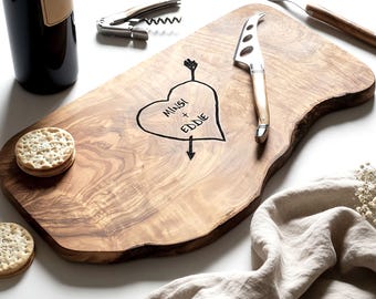 Personalized Carved Heart Cheese Board | Personalized Cheeseboard | Personalised Chopping Board | Unique Wedding and Engagement Gift