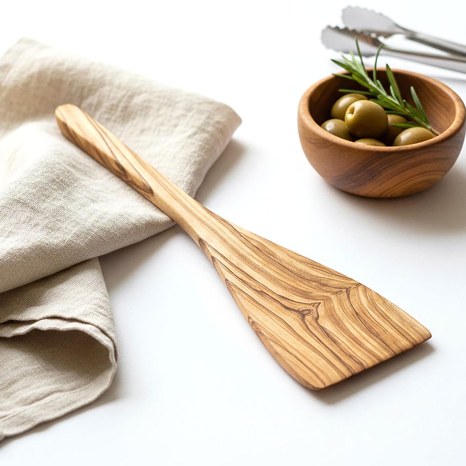 Traditional Italian Olive Wood Spatula, Wooden Cooking Utensil | Sustainable and Eco Friendly Kitchenware - Length 35cm ($26.87)