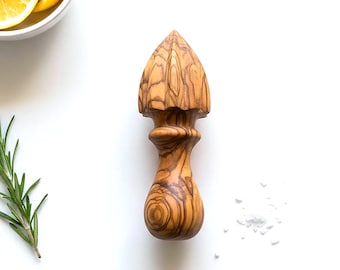 Traditional Handmade Olive Wood Lemon Squeezer | Citrus, Orange and Lemon Juicer