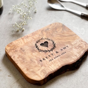 Personalized Rustic Cheeseboard Gift Personalised Wedding Gifts Hew Home Anniversary Gifts for Couples Unique Wedding Gifts image 4