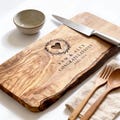 Personalized Rustic Olive Cutting, Cheeseboard | Personalised Wedding and New Home Gift | 5th Wood Anniversary, Birthday and Engagement Gift