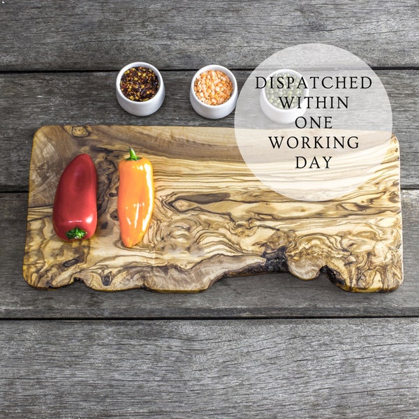 Rustic Olive Wood Cutting Board | Chopping Board | Bread Board | Rustic Cheeseboard | Sustainable | No Glue | - 4 Sizes Available