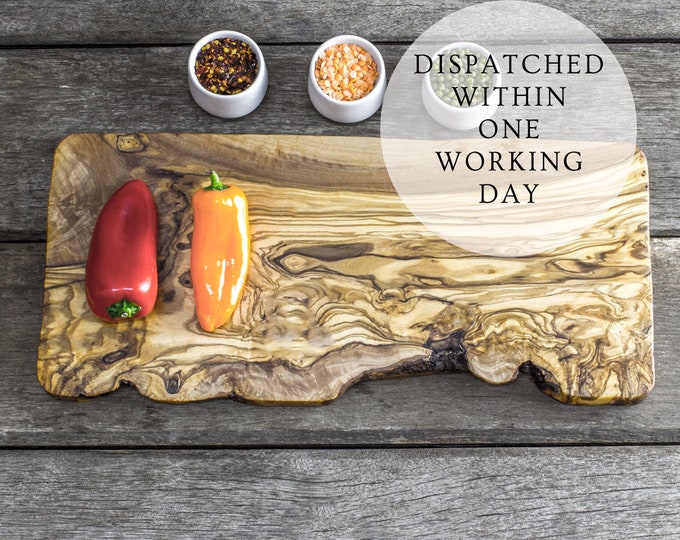 Rustic Olive Wood Cutting Board | Chopping Board | Bread Board | Rustic Cheeseboard | Sustainable | No Glue | - 4 Sizes Available
