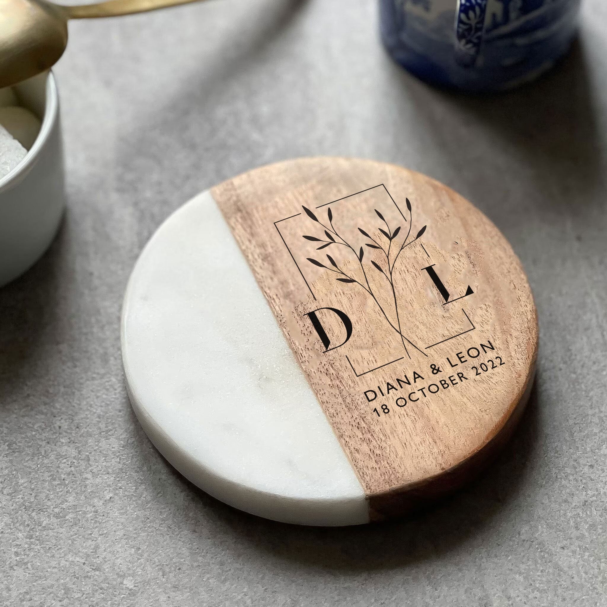 Bocianelli Wooden Coasters for Drinks - Natural Acacia Wood Drink