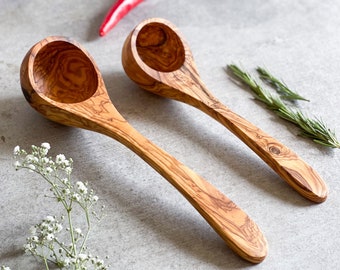 Olive Wood Ladle | Wooden Utensil | Traditional Kitchen Tools | 2 Sizes