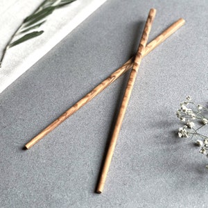 Sustainable Olive Wood Chopsticks, Chopstix, Chop Sticks | Italian Wood | Great for Noodles | Eco Friendly and Organic Kitchen Utensils
