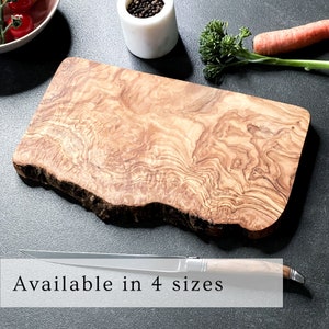 Rustic Olive Wood Cutting Board Rustic Chopping Cheeseboard Cheese board Sustainable No Plastic, Glue or Chemicals Bread Board image 4