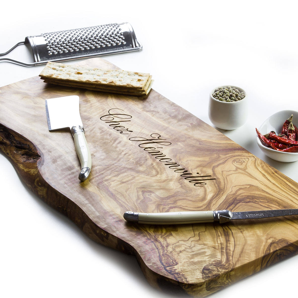 Personalized Rustic Olive Wood Cutting Board Personalized Etsy