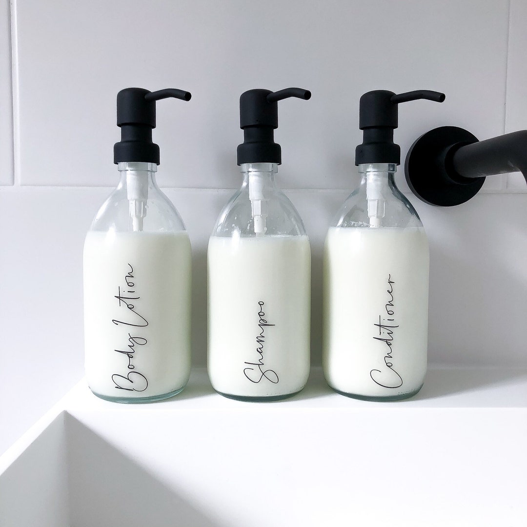 500ml Glass Bathroom Soap Dispenser Bottles Hand Wash - Etsy UK