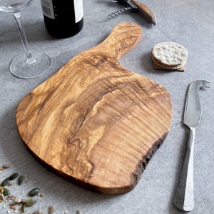 Rustic Olive Wood Cheese Board Cheeseboard Wooden Sustainable Small Cutting Board Wood Chopping Board image 4