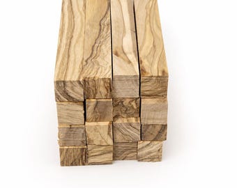 Raw Olive Wood Pen Blank, 120 x 20 x 20mm, Wood Turning & Carving Block, Figured Olive Wood Craft Blank