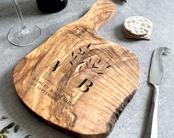 Personalised Olive Wood Cheeseboard Gift | Personalized | Wedding Gift | Hew Home | Wood Anniversary | Gifts for Couples | Sustainable Gifts