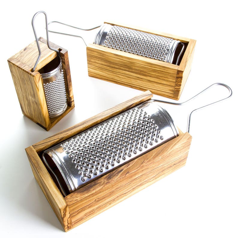 Parmesan Cheese Grater With Olive Wood Box Premium Italian Olive Wood Sustainable Perfect For Hard Cheeses. image 4