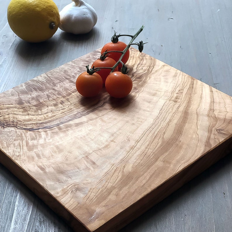 Italian Olive Wood Cheese Board Premium Olive Wood Bread Cutting Charcuterie Serving Carving Chopping Cheeseboard Sustainable 9.8 x 9.8 x 0.8 inches