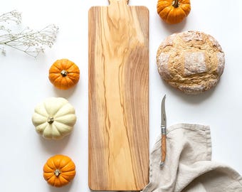 Large Italian Olive Wood Chopping Board, Rustic Serving and Charcuterie Board