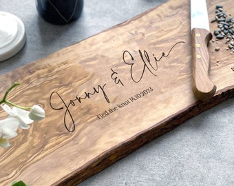 Personalised Rustic Olive Wood Cutting  Board | Personalised Cheeseboard | Birthday Gift | Personalized Birthday | Wedding Gifts