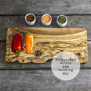 Rustic Olive Wood Cutting Board | Chopping Board | Bread Board | Rustic Cheeseboard | Sustainable | No Glue | - 4 Sizes Available