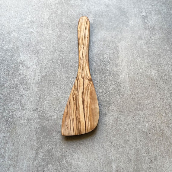 Olive Wood Curved Spatula Cooking Utensils Wooden Sustainable Wood  Kitchenware 