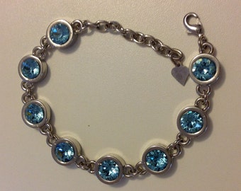 Aquamarine Swarovski Crystal Bracelet