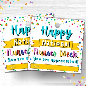 National Nurses Week Thank You Gift Tag Printable Nurses Appreciation Gift Tag Nurses Week Treat Tag for Nurse Thank You Coworker Gift Tag